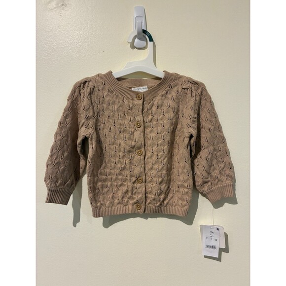 NWT Grayson Mini Brown Knit Cardigan Sweater - 18M - Picture 1 of 3